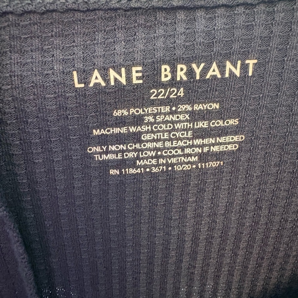 Lane Bryant Navy Blue Ribbed Top - Picture 4 of 5